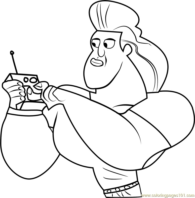 Dabio with Controller Coloring Page for Kids - Free Wild Kratts Printable Coloring  Pages Online for Kids - ColoringPages101.com | Coloring Pages for Kids