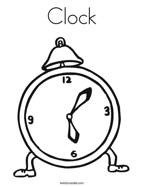 Clock Coloring Page - Twisty Noodle
