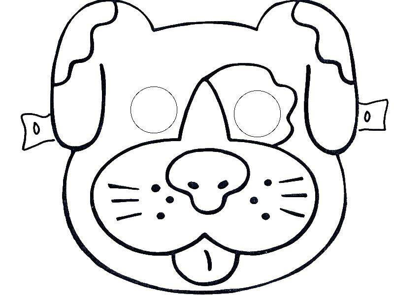 Online coloring pages Coloring page Cut out the mask dog Mask, Download  print coloring page.