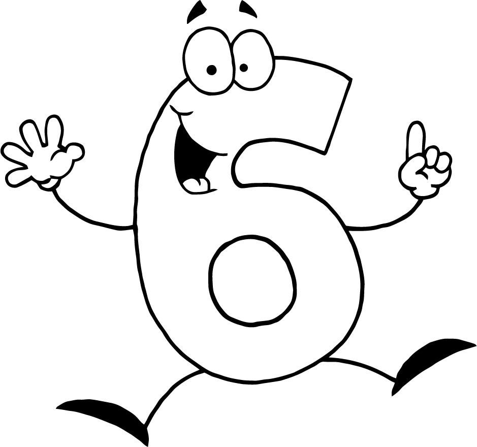 Number 6 Coloring Page | Printable Pages | Preschool, Happy number, Kids  learning