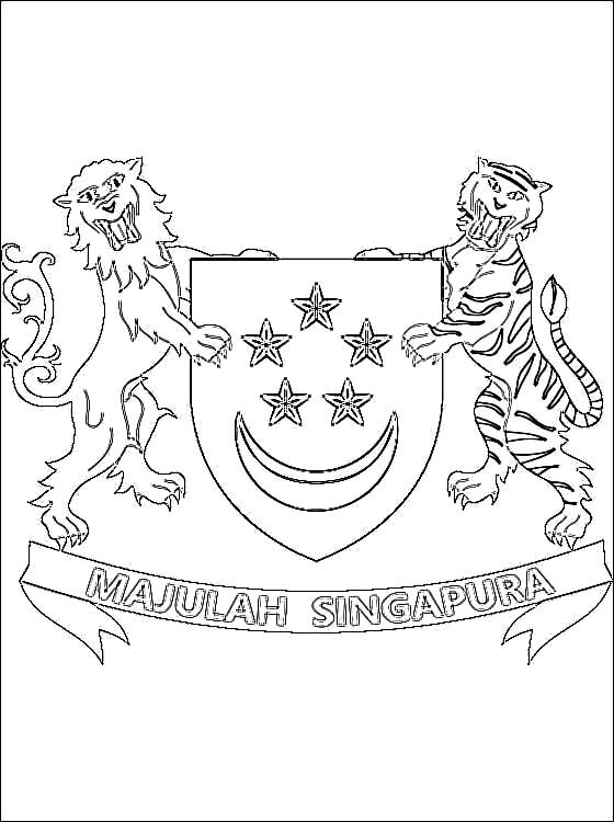 Singapore Coat of Arms Coloring Page - Free Printable Coloring Pages for  Kids