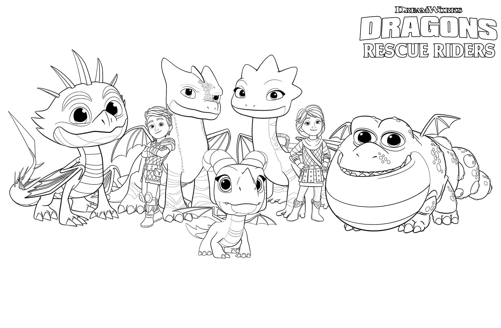 Dragons Rescue Riders to Color Coloring Page - Free Printable Coloring Pages  for Kids