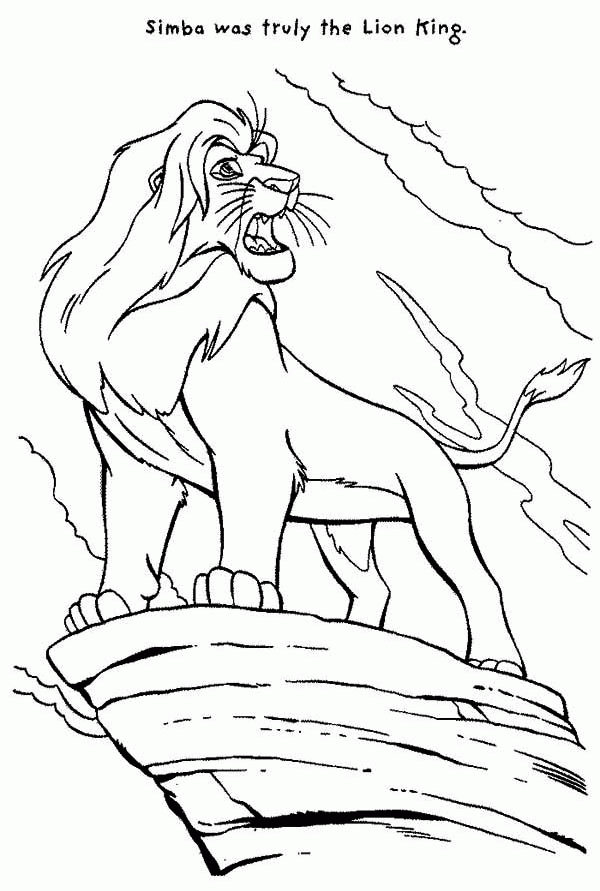 Mufasa Roar The Lion King Coloring Page - Download & Print Online ...