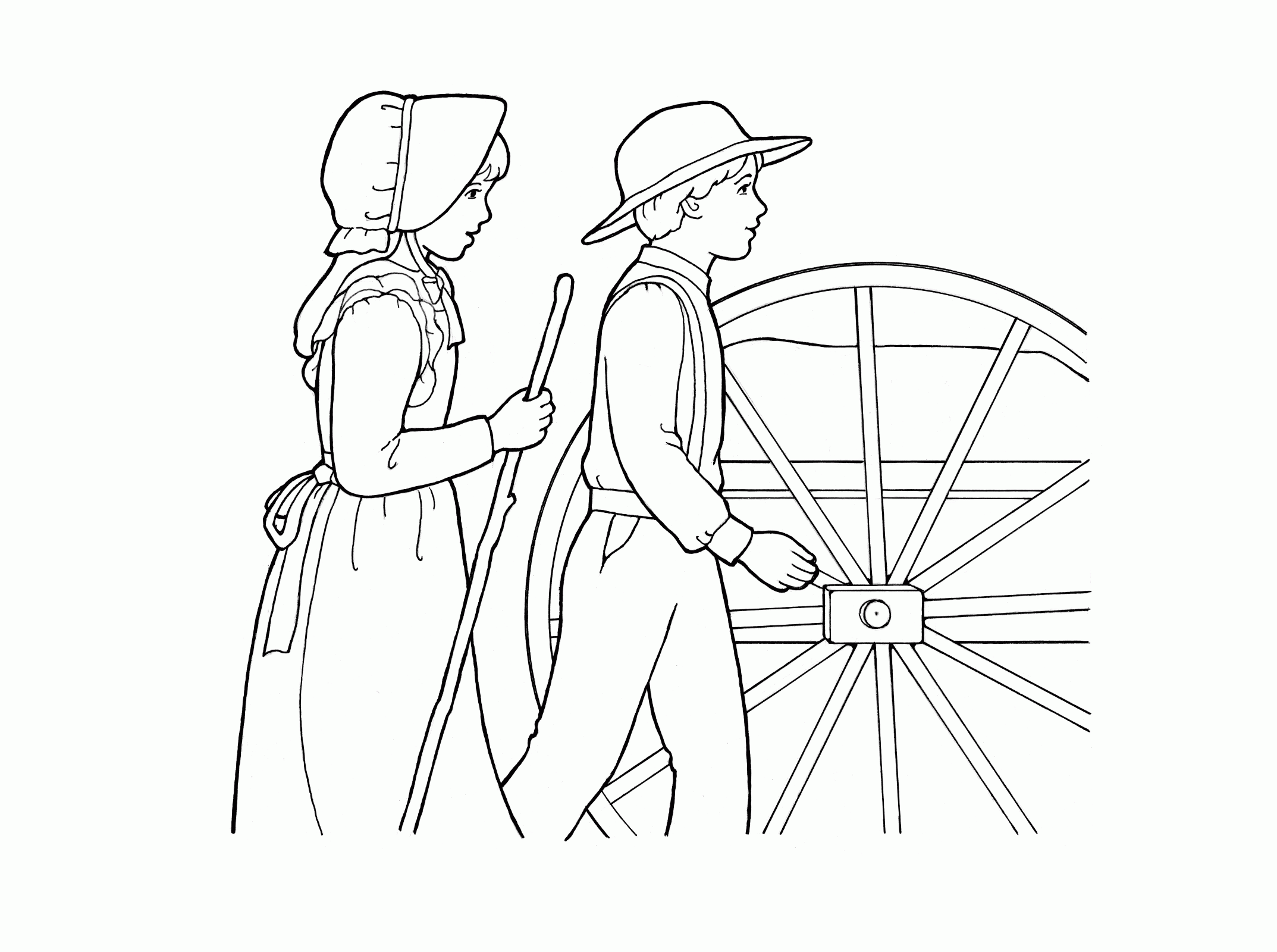 Pioneers Pulling a Handcart