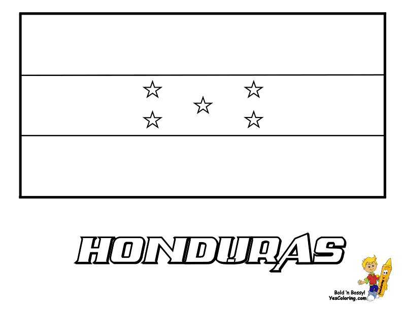 Honduras Flag Coloring Page