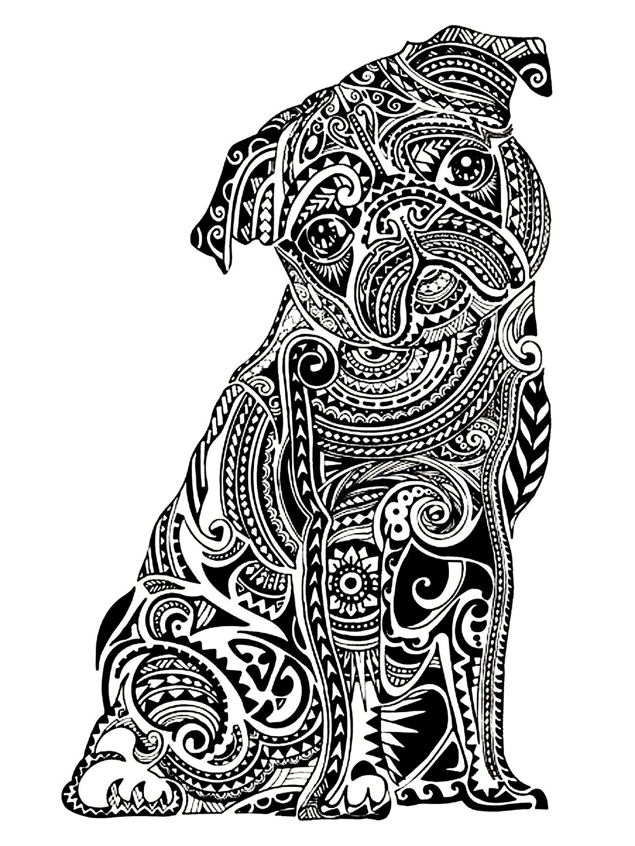 adult coloring image animal in clothes
