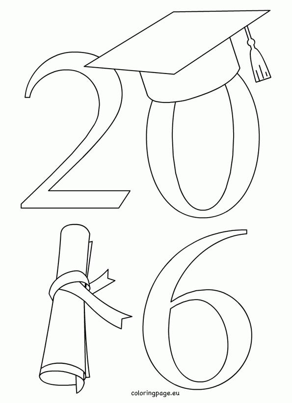 Graduation Cap And Gown Coloring Pages - Coloring Page