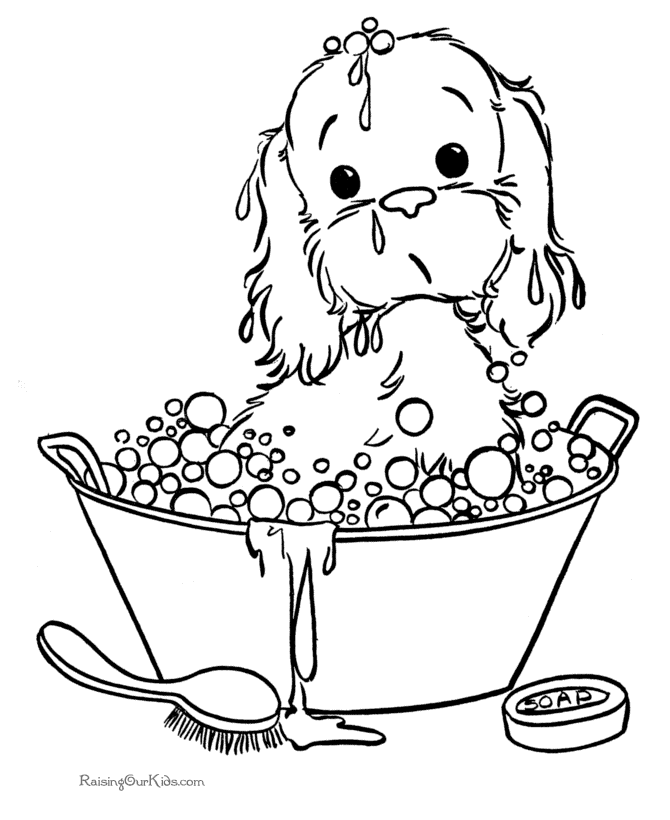 Printable Pictures Of Puppies - Coloring Pages for Kids and for Adults