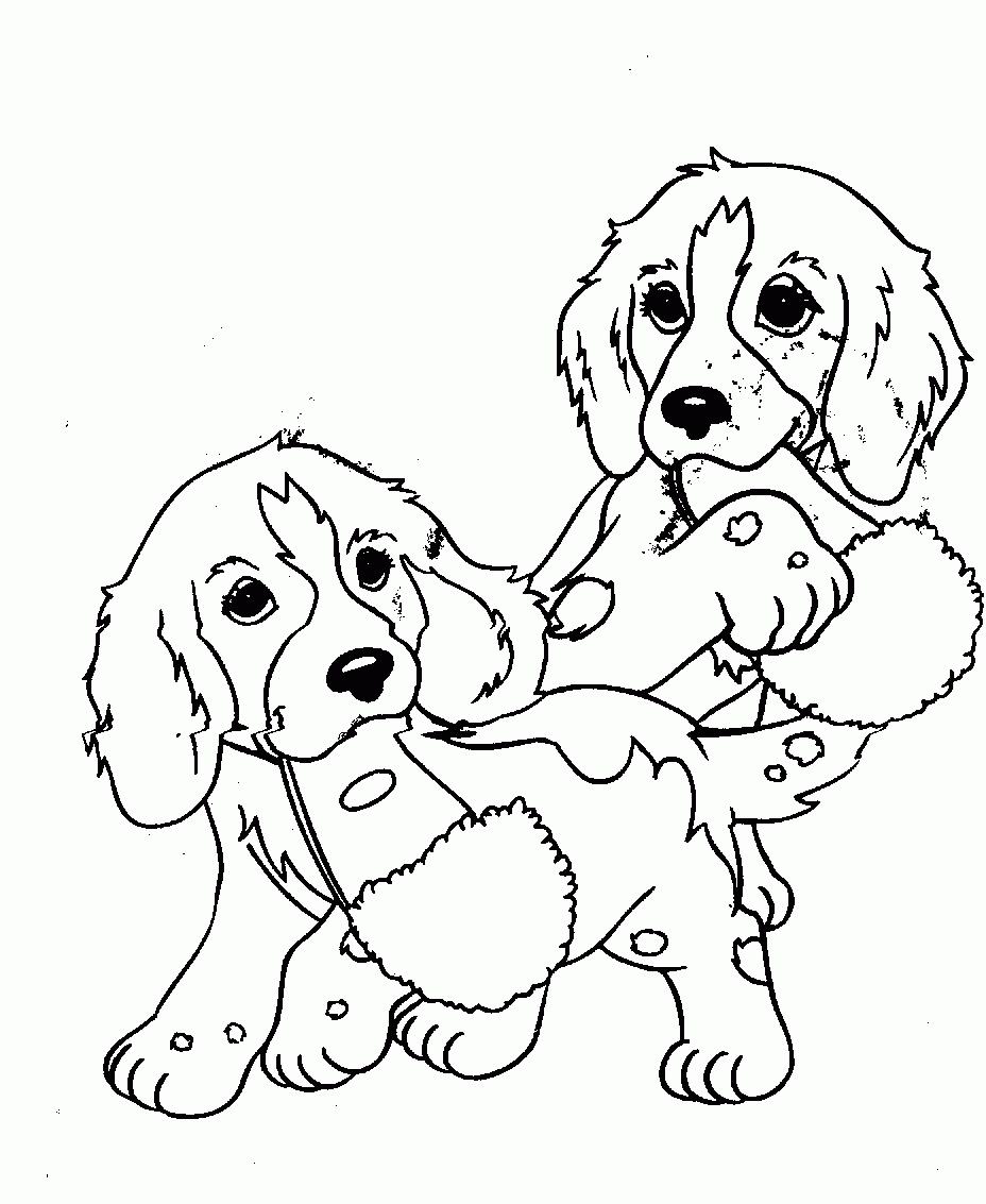 Of Cute Puppies To Print - Coloring Pages for Kids and for Adults