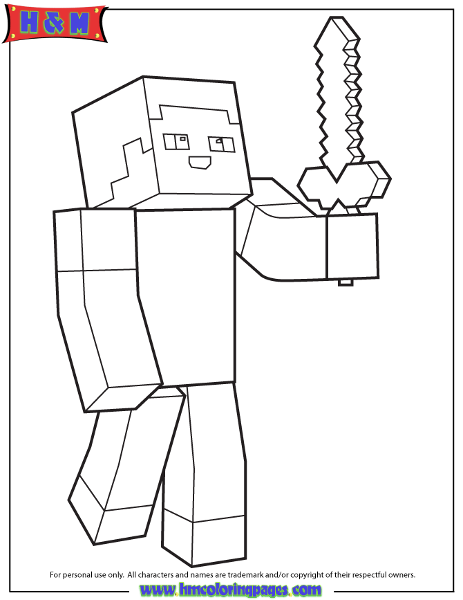 Free Printable Minecraft Coloring Page