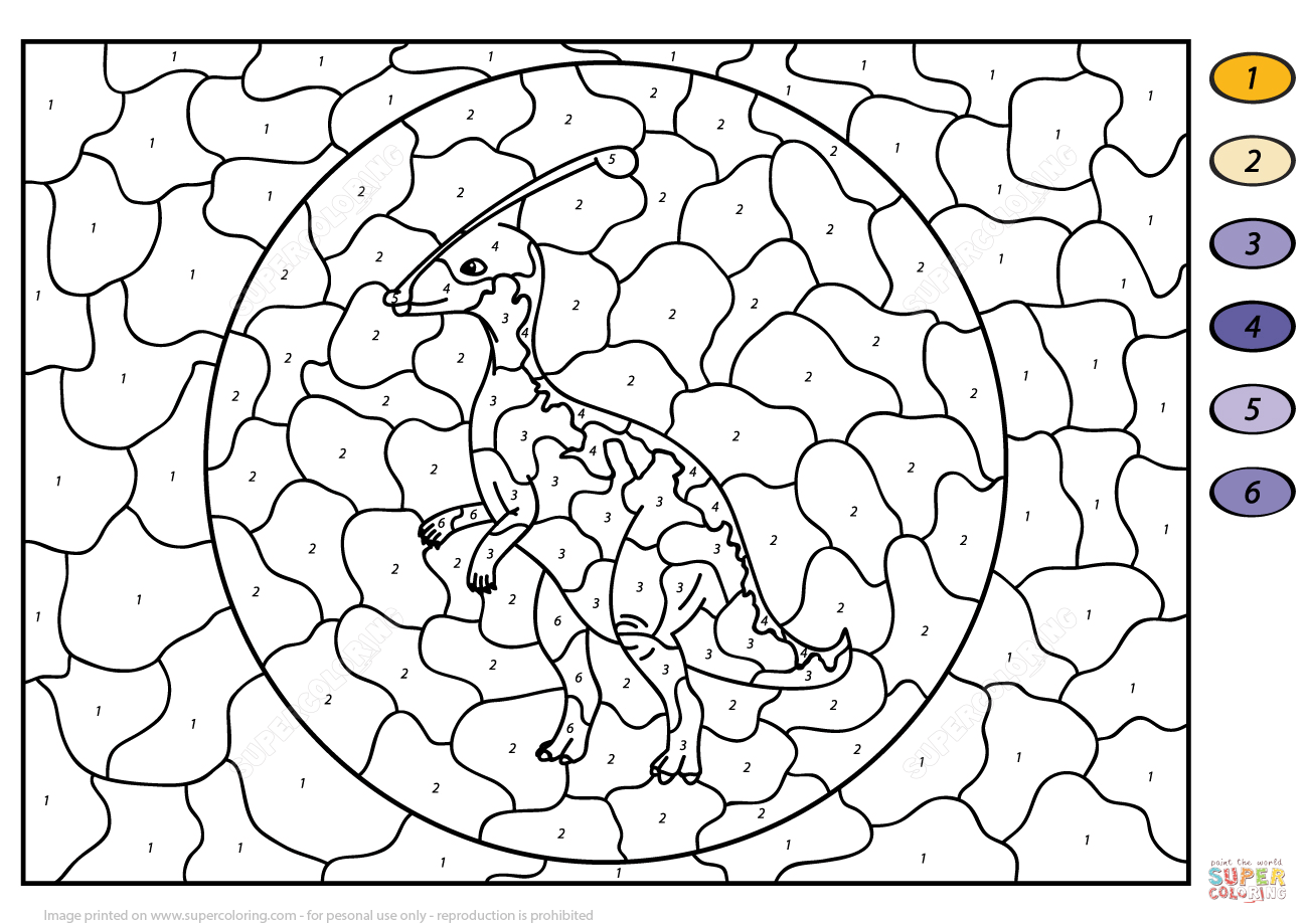 Dinosaur Coloring Pages By Numbers   Coloring Home