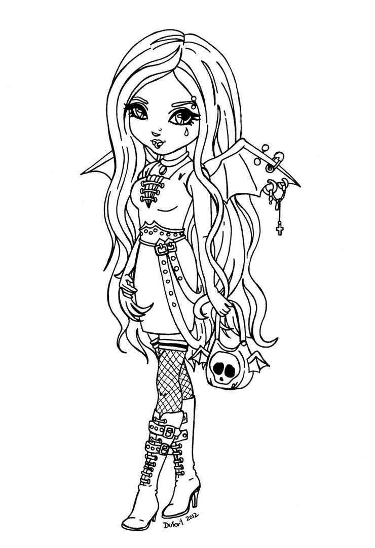 Anime Vampire Girl Coloring Pages - Coloring Home