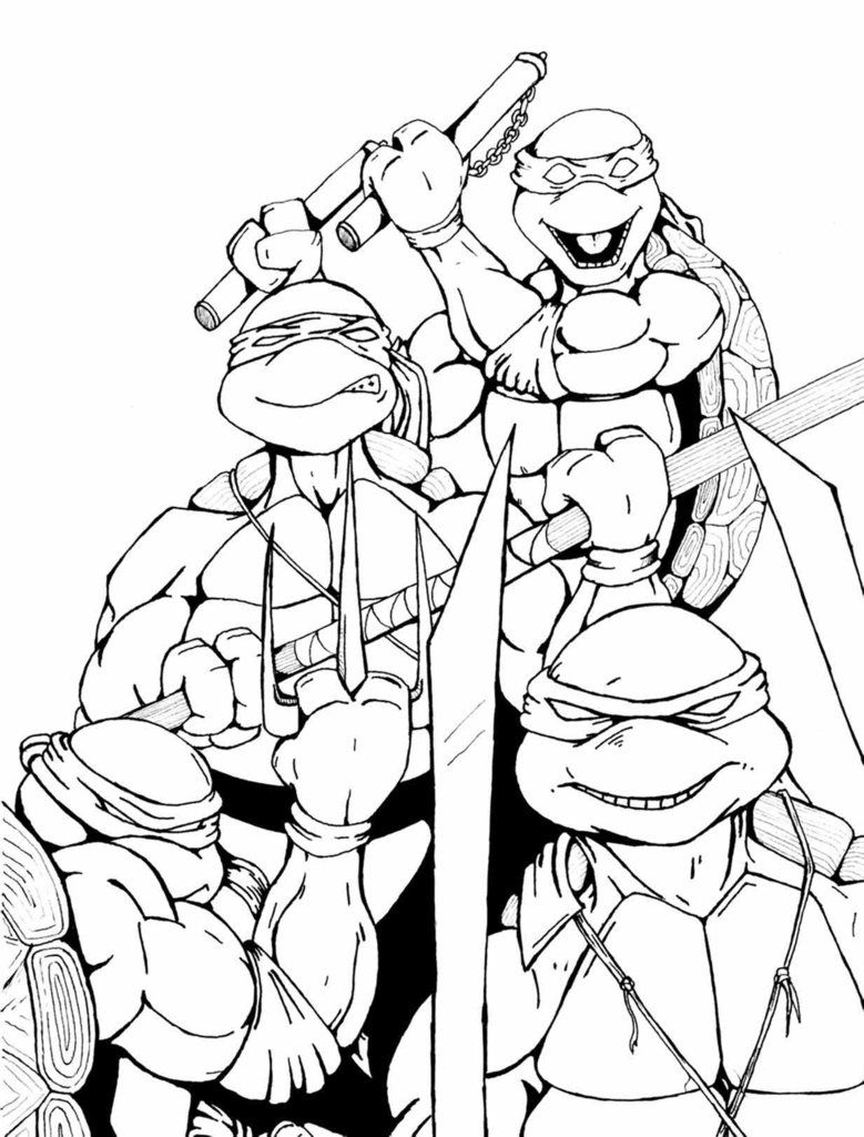Ninja Turtle To Color - Coloring Pages for Kids and for Adults