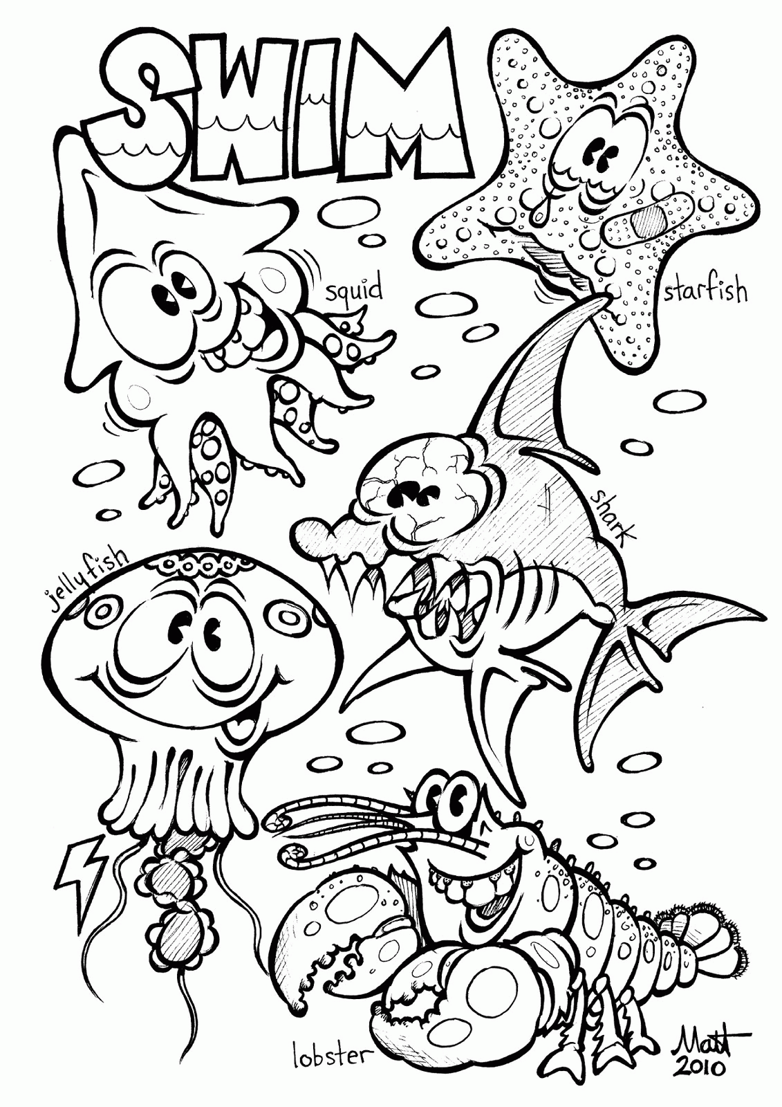 Animal Coloring Pages Of Ocean Animals   Coloring Home