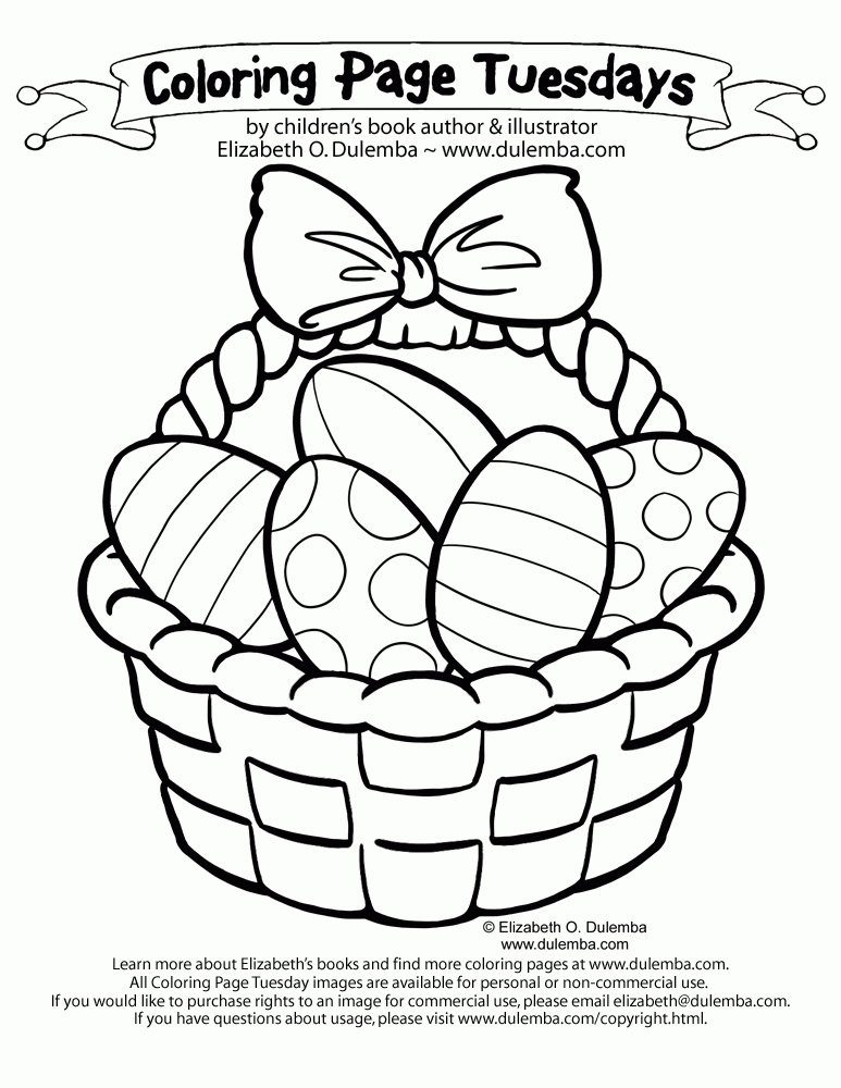 Easter Egg Basket Coloring Pages - Coloring Home