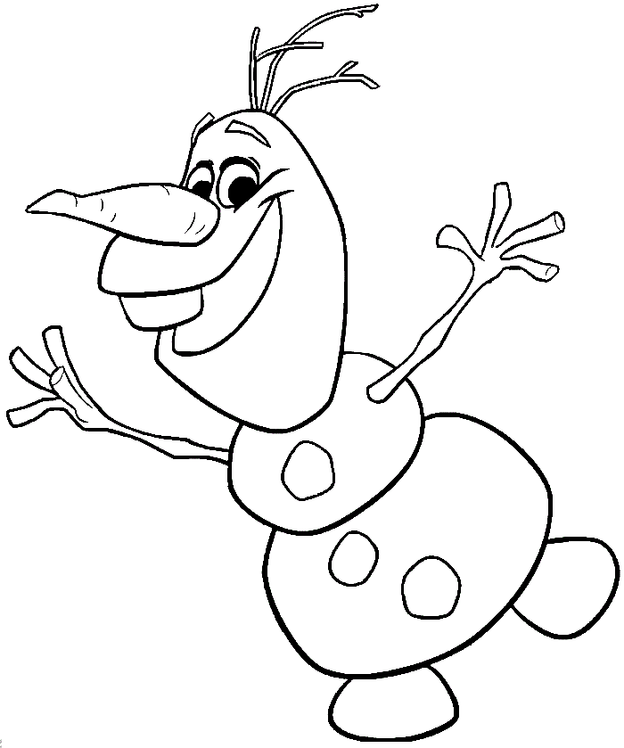 Happy Olaf Coloring Page - Free Printable Coloring Pages for Kids