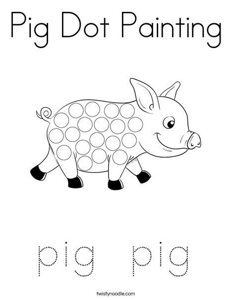 Pig Dot Painting Coloring Page - Twisty Noodle