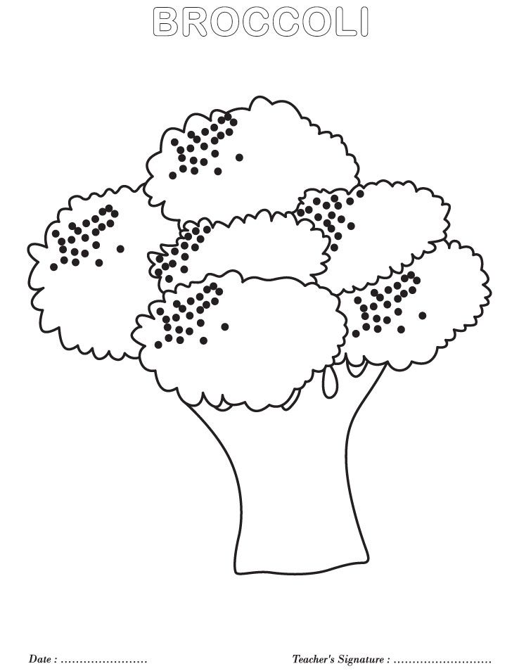 Broccoli coloring page | Download Free Broccoli coloring page for ...