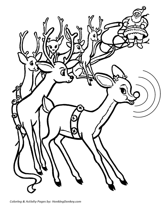 Rudolph the Red Nose Reindeer Coloring Page - Rudolph meets the ...