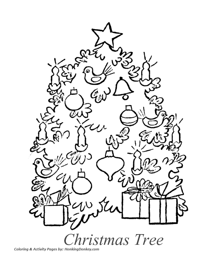 Christmas Tree Coloring Pages - Old Fashioned Christmas Tree 