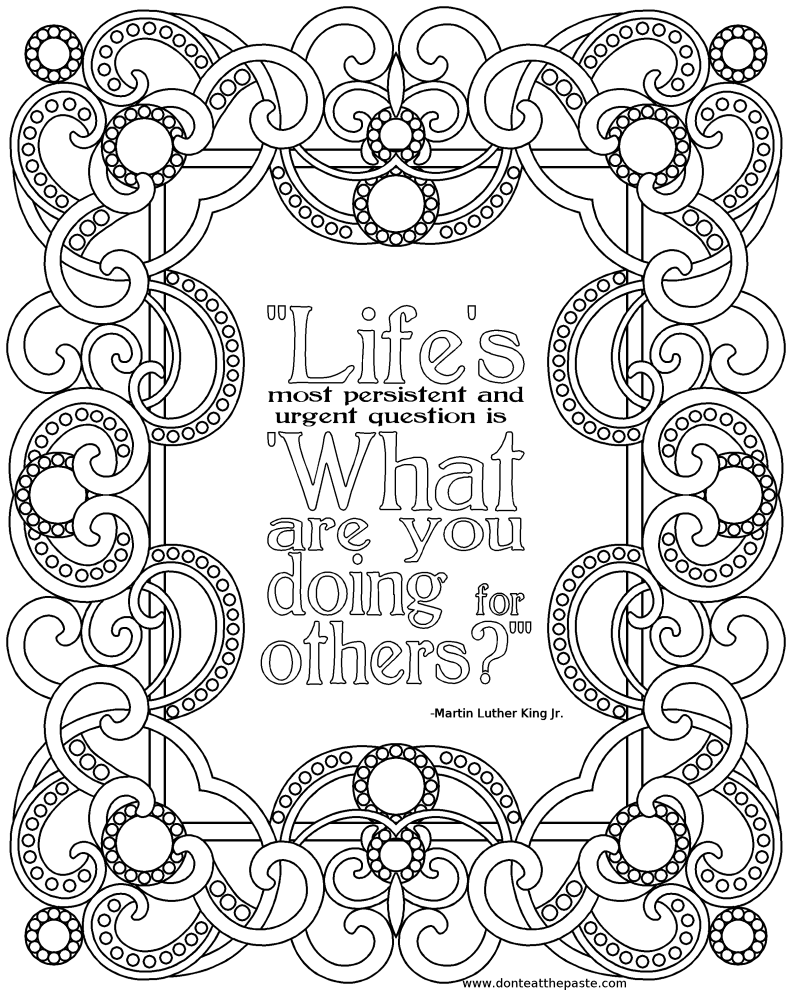 Inspirational Quotes Coloring Pages. QuotesGram