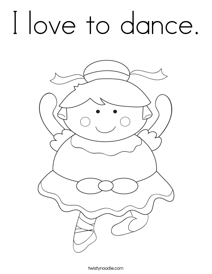 I love to dance Coloring Page - Twisty Noodle