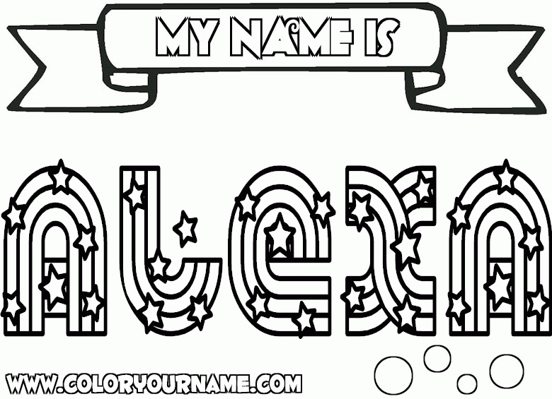 Coloring Pages Girls Names: Alexa