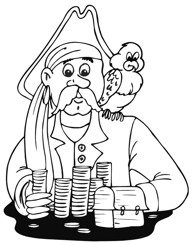 Free Ship Coloring Page : Charming Pirate coloring page. fat ...