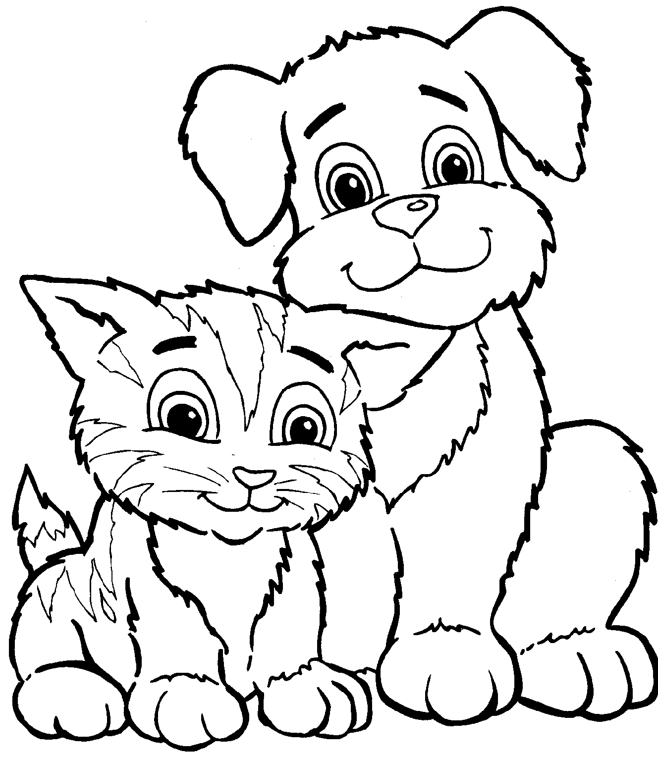 Dog And Cat Coloring Pages   Clip Art Library   Coloring Home
