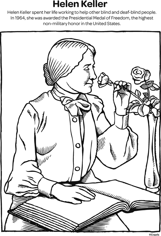 Helen Keller Coloring Page | crayola.com