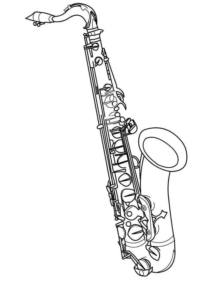 Normal Saxophone 6 Coloring Page - Free Printable Coloring Pages for Kids