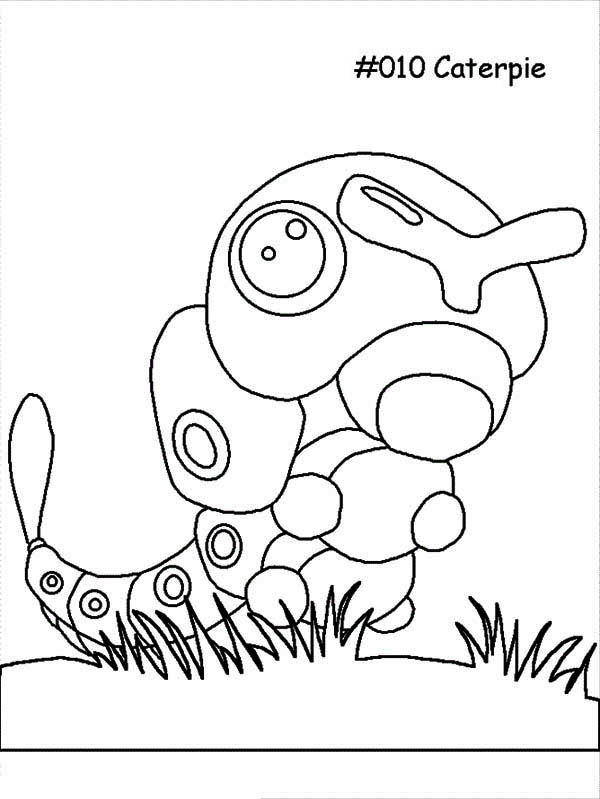 Caterpie The Pokemon Caterpillar Coloring Page : Kids Play Color