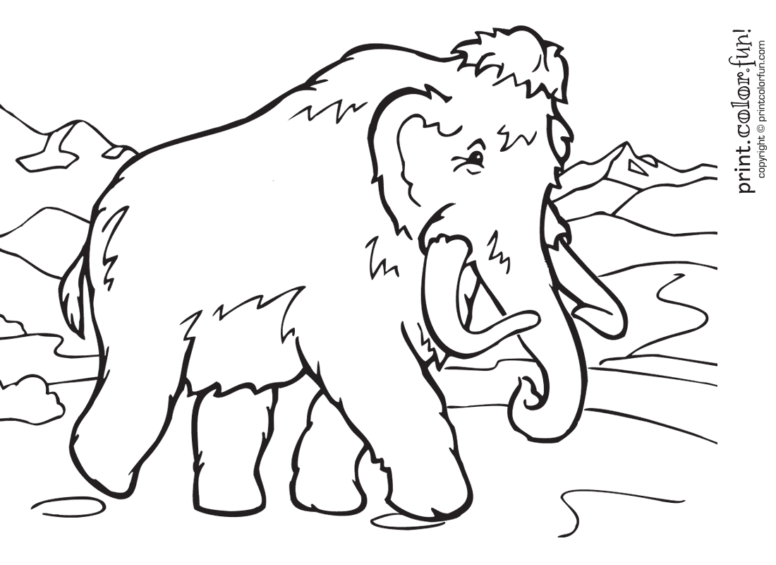 Wooly mammoth coloring page - Print. Color. Fun!