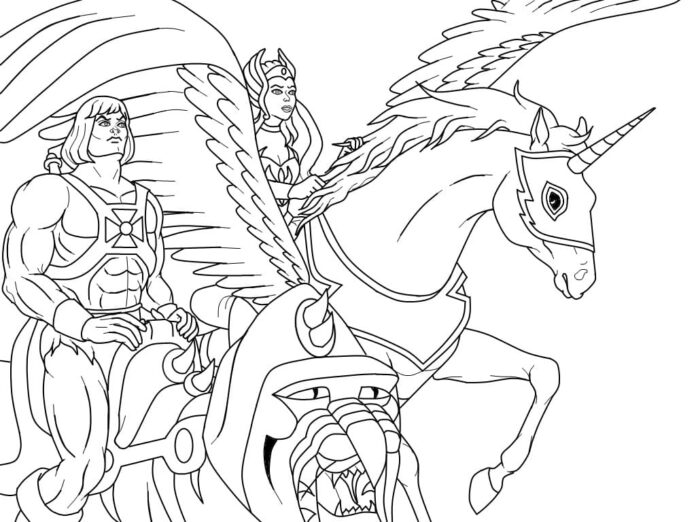 She Ra and He Man coloring book to print and online