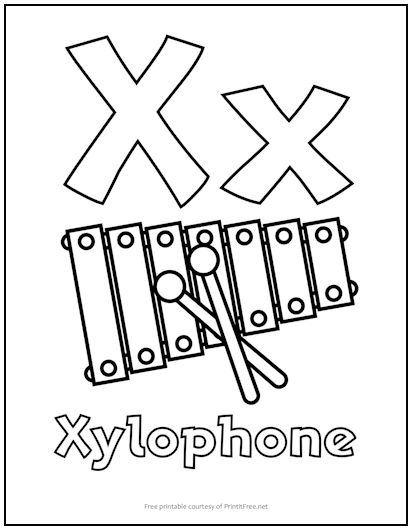Alphabet Letter “X” Coloring Page | Print it Free
