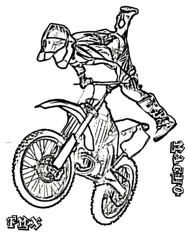 Dirt Bike Coloring Page - Free Printable Coloring Pages for Kids