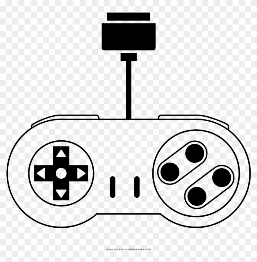Super Nintendo Controller Coloring Page - Game Controller Clipart  (#1304361) - PikPng