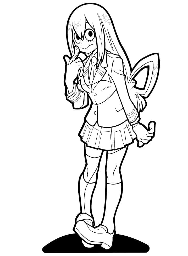 Tsuyu Asui My Hero Academia Coloring Page - Free Printable Coloring Pages  for Kids