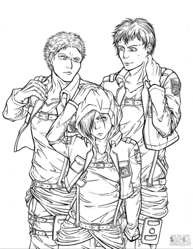 Get This Anime Coloring Pages Attack on Titan Characters !