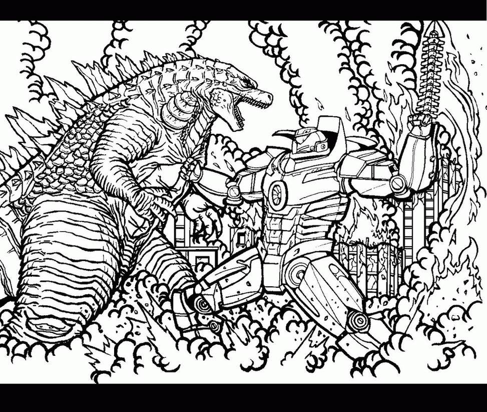 godzilla coloring pages for adults - Clip Art Library
