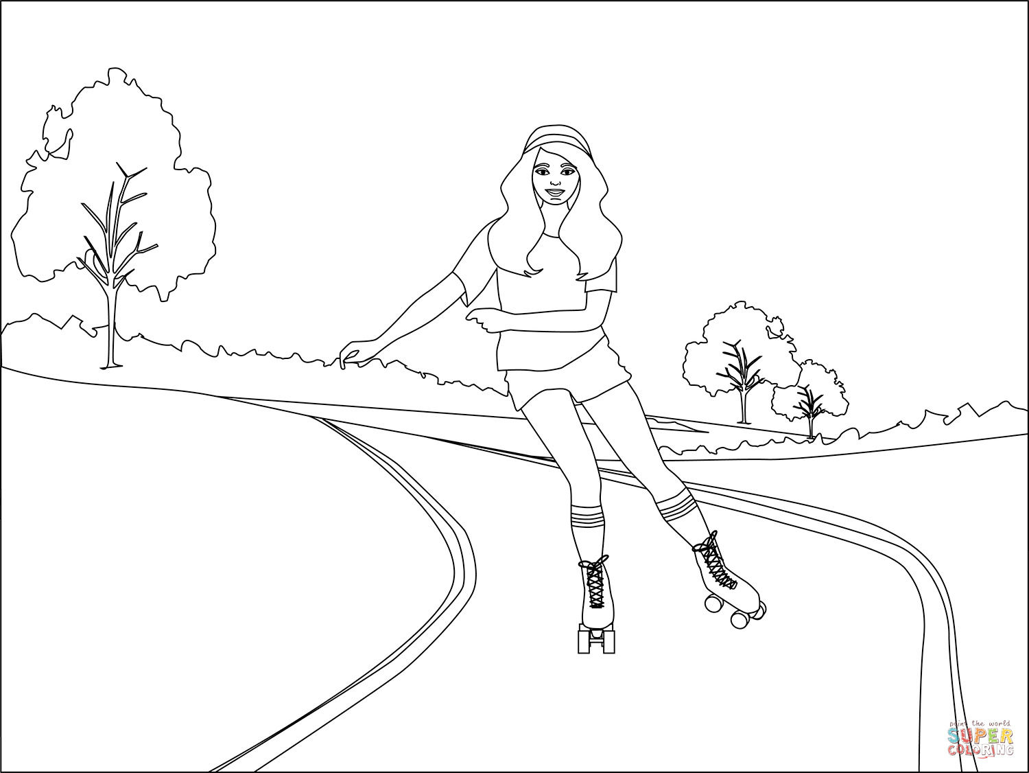 Roller Skating coloring page | Free Printable Coloring Pages