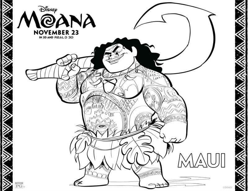Disney Moana Maui Coloring Page | Mama Likes This