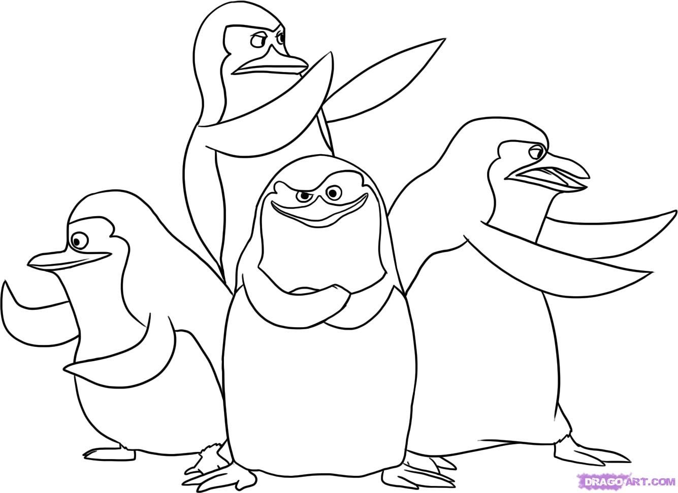 How to Draw Madagascar Penguins, Step by Step, Nickelodeon ...