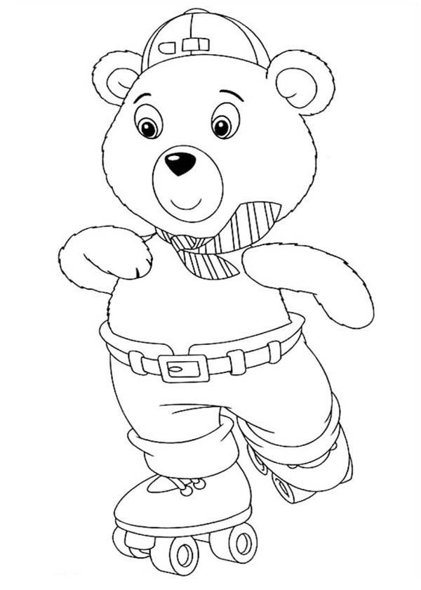 Mr Tubby Bear Play Rollerskate in Noddy Coloring Pages | Bulk Color