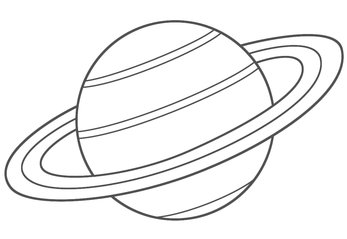Planet Saturn - Coloring Page (Space)