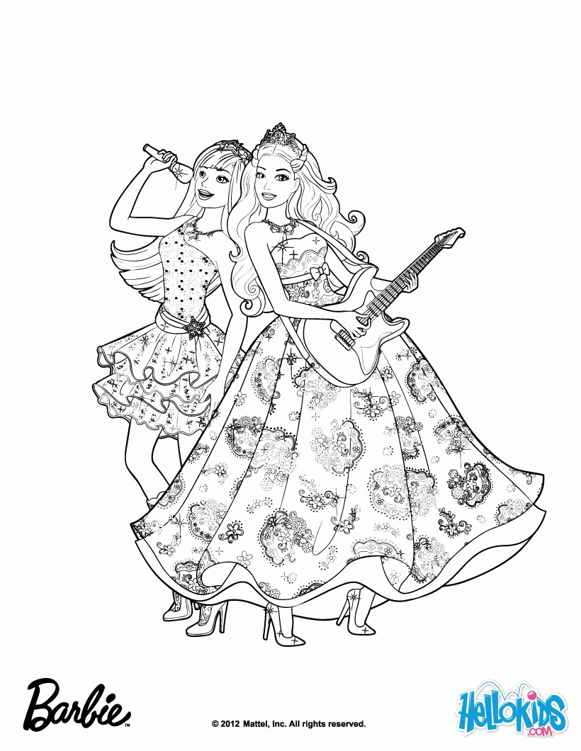 Barbie Princess And The Popstar Coloring Pages   Coloring Home