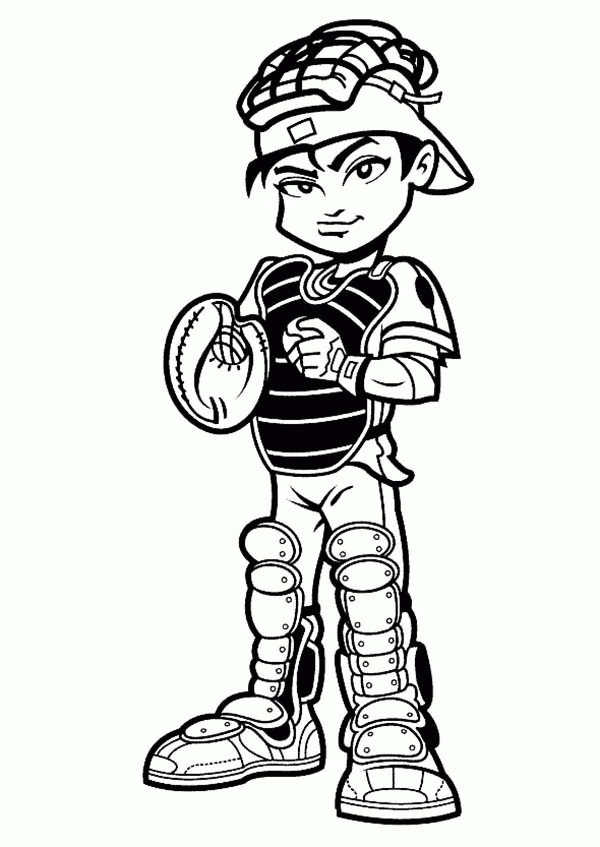 Baseball Player Catcher Coloring Page - Download & Print Online ...