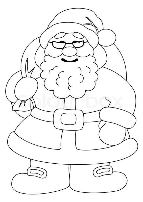 Santa Claus with bag of gifts, silhouette | Stock Photo | Colourbox