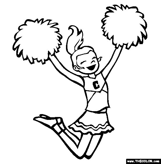 Cheerleader Coloring Page | Free Cheerleader Online Coloring
