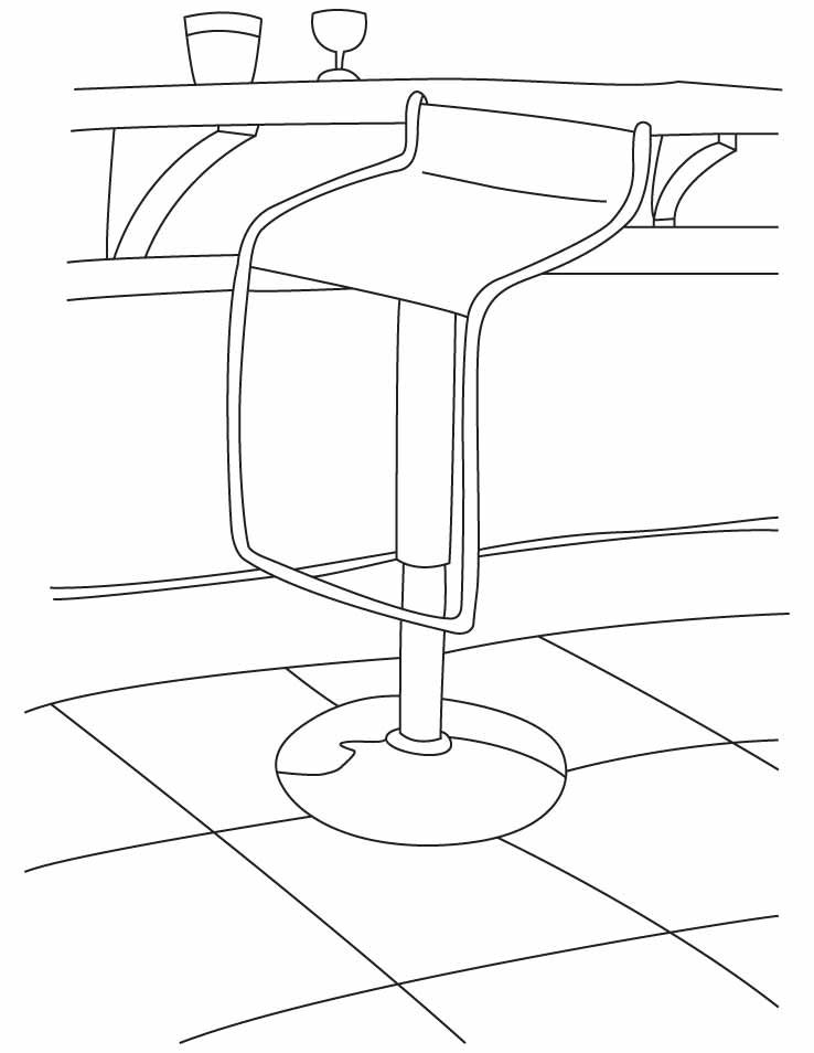A modern bar stool coloring pages | Download Free A modern bar stool  coloring pages for kids | Best Coloring Pages